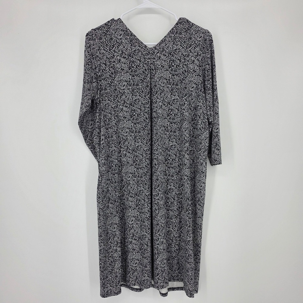 J. Jill Wearever Shift Dress Small Petite Black White Herringbone Career Pockets - Picture 8 of 10
